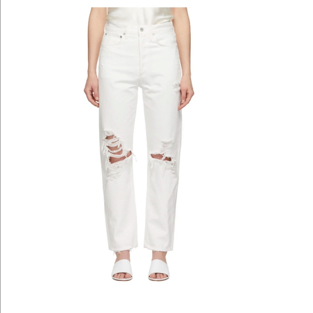 AGOLDE White 90’s Mid Rise Loose Fit Jeans